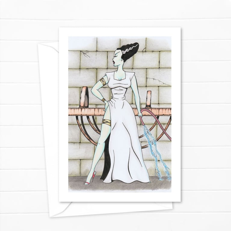 The Bride Greeting Card: Gothic Cartoon Horror Birthday Card (501)