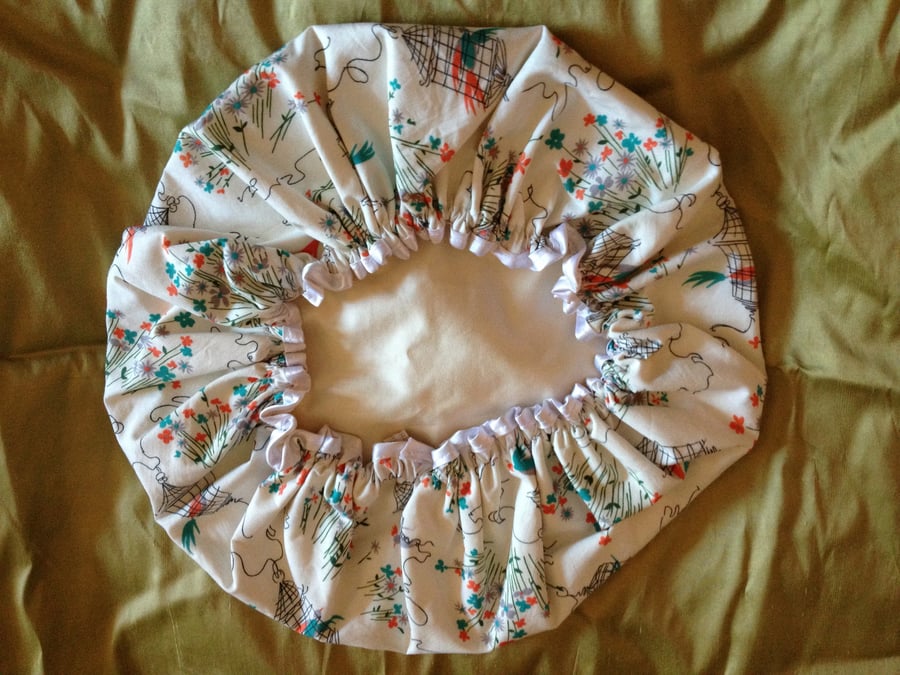 Birdcage Print Shower Cap