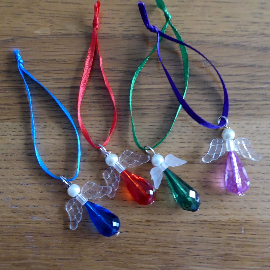 Pack of 6 Christmas Angel Baubles for decorating your Christmas Tree or Parcels