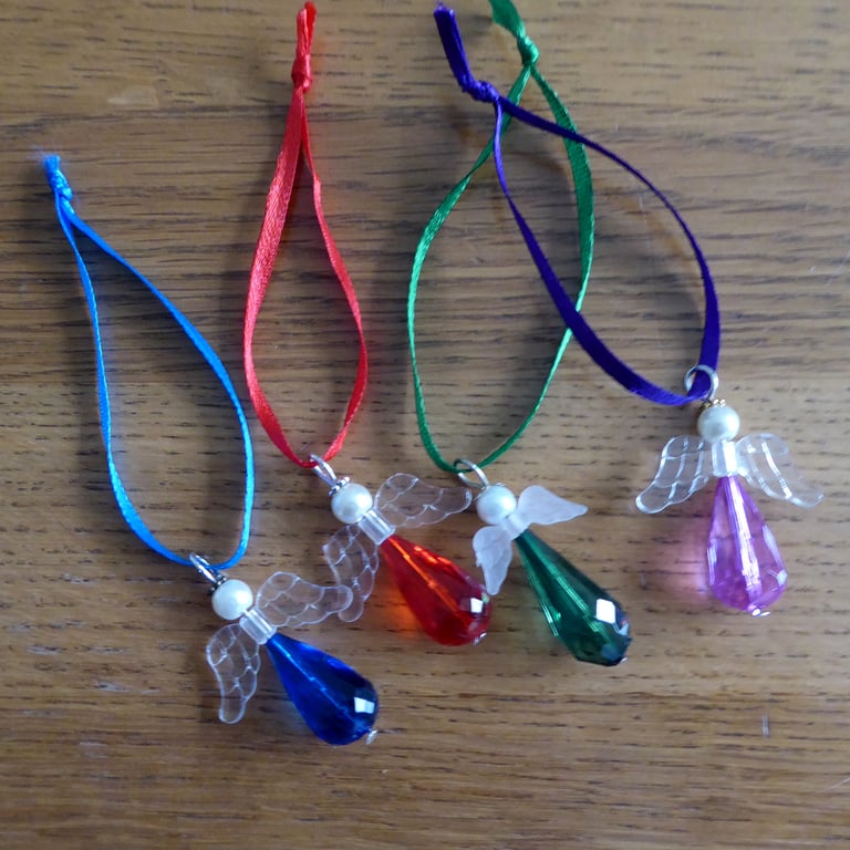 Pack of 6 Christmas Angel Baubles for decorating your Christmas Tree or Parcels