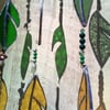 Stained Glass Large Leaves Window Hanging 