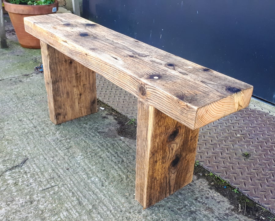 Reclaimed Scaffold Board Rustic Chunky Wooden Bench