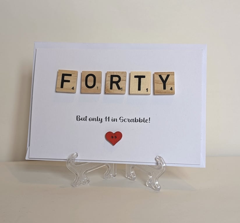 40th Birthday scrabble greetings card