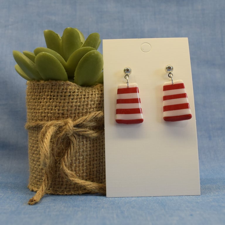 Short Stripe Drop Earrings