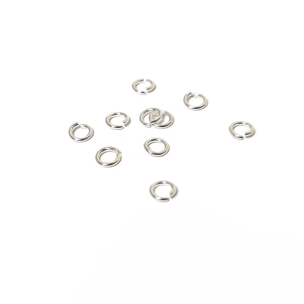 925 Sterling Silver Jump Rings - Bright Silver, 0.7mm x 4mm - Pack of 10x - Dura