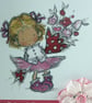 Thank you card - girl with bouquet of flowers - Image 2