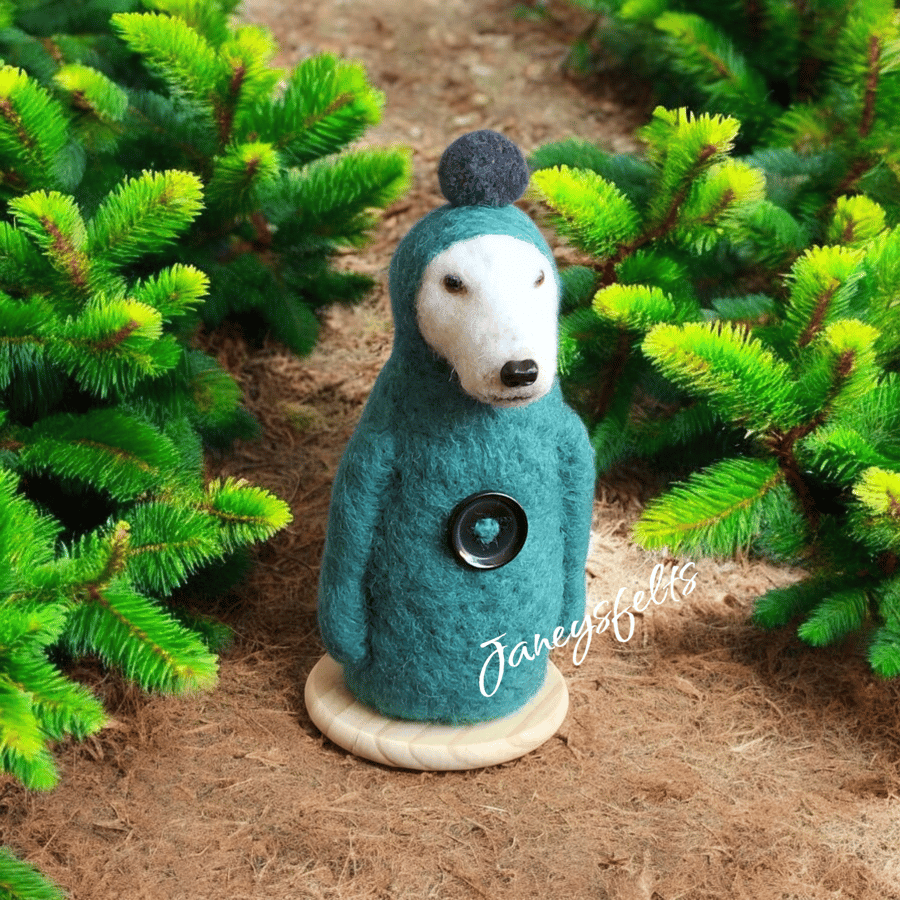 Needle felted english bull terrier 