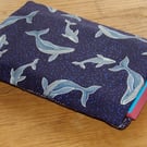 Padded book sleeve very pretty 18cm x 26cm Whales 