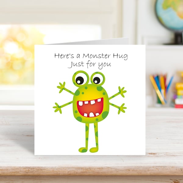 Google Eyes Monster Hugs Greeting Card. Design 6