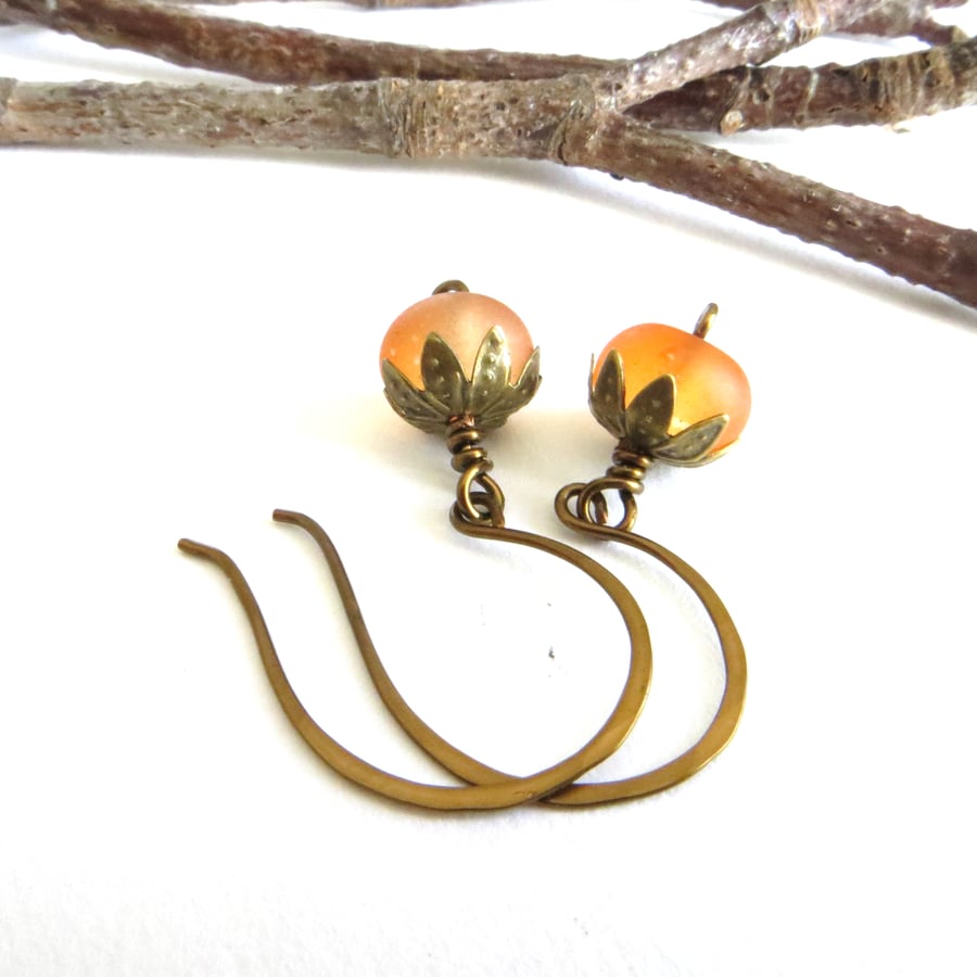 Orange Berry Earrings, Autumn Jewellery, Winter Berries