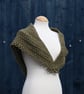 Pretty triangular lace shawl in green pure wool - design A516 - Image 2