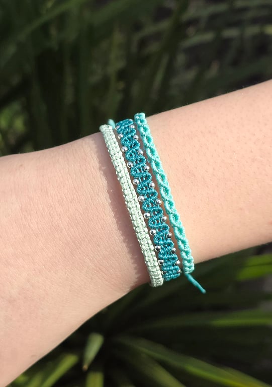 Macrame Stacking Bracelets - Set of 3 Bracelets 