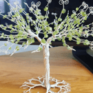 Silver Wire Peridot Gemstone Tree