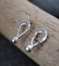 Studs, Small Silver Teardrop Ear Studs, Silver Stud Earrings - Image 6
