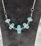 blue seaglass style lampwork glass disc necklace - Image 8