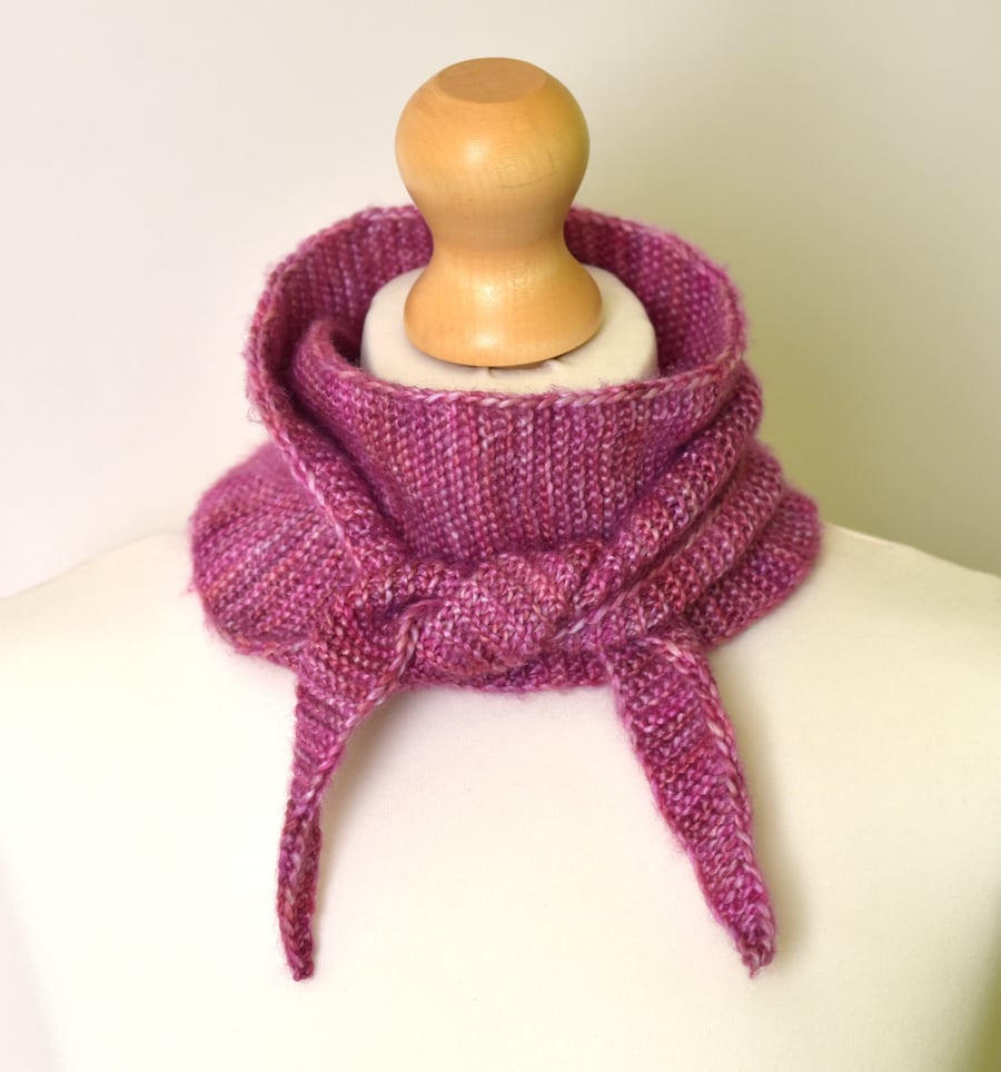 Handmade Silk Merino English Rose Scarf - Lightweight Knit Neck Wrap