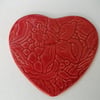 Sold - Large Red Heart  Ceramic Coasters