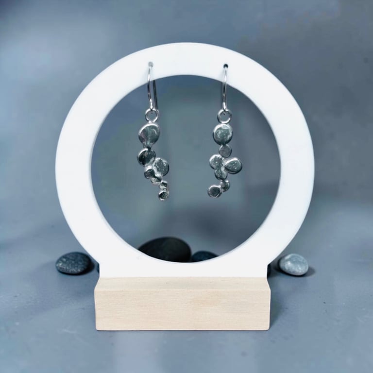 Sterling Silver Pebble Earrings  - Gift Boxed