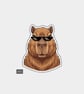 Funny Die Cut Vinyl Sticker - Capybara With Pixel Glasses