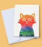Thank You Card, Rainbow Cat Card, Note Card, Friendship, Positivity, Thanks - Image 1