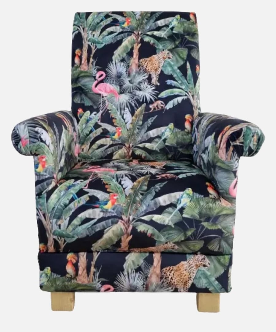 Children's Velvet Armchair Kids Jungle Safari Animals Chair Leopards Girls Seat