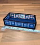 Desk tray for small items - blue and purple with square details - Image 2