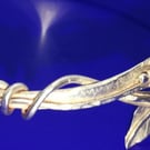 leaves and beries silver bangle