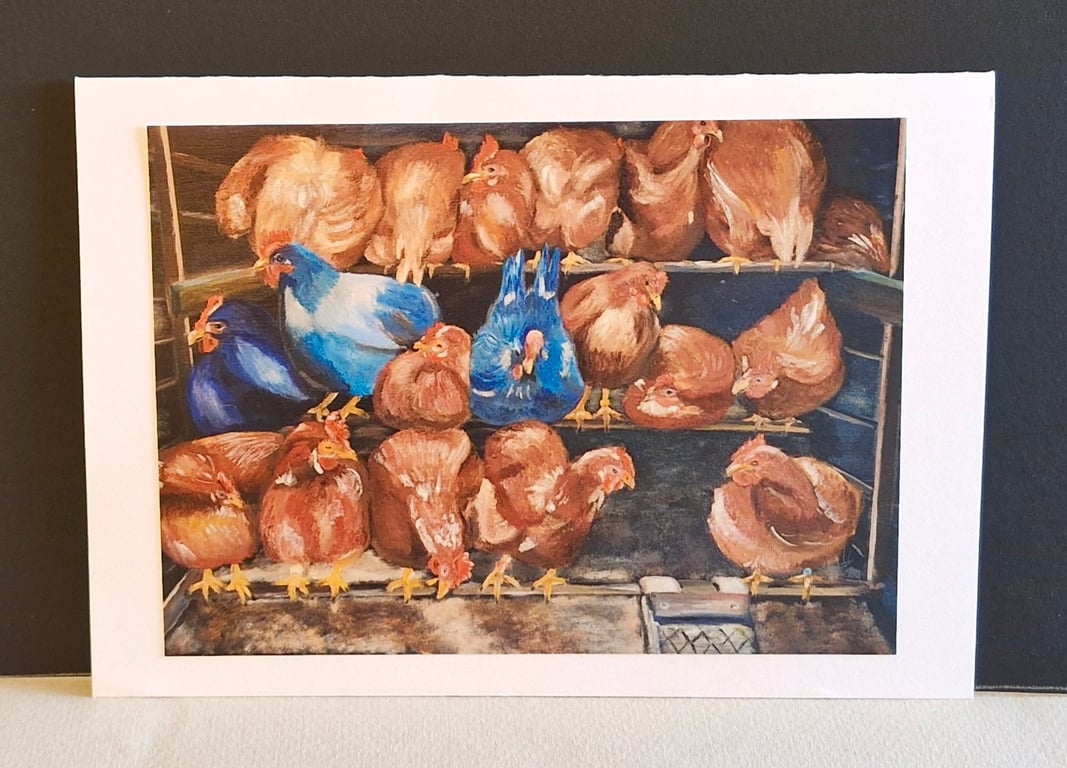 Greetings Card (Blank) A5 -  'The Last Clucker': Print from an Original Painting