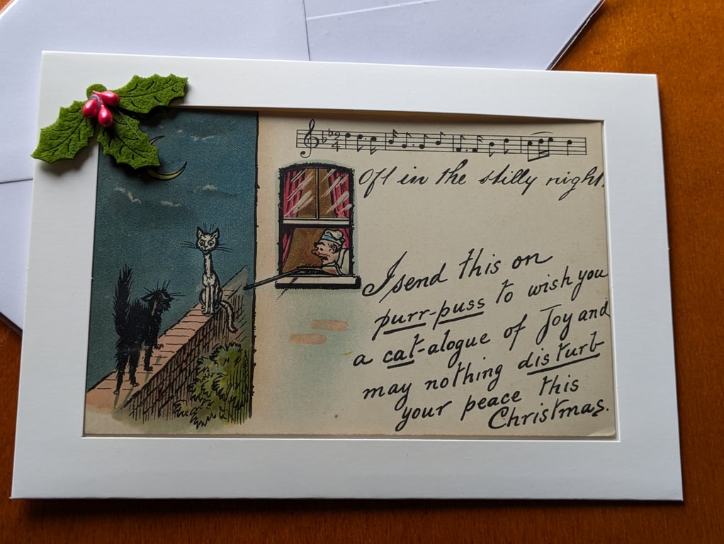 In The Stilly Night Cat Christmas Card