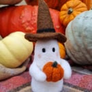 Wooly Needlefelted Witchy Ghost - Ember
