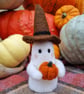 Wooly Needlefelted Witchy Ghost - Ember - Image 1