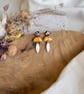 Autumn Gold Fleck & Mustard Half-Moon Dangles – Polymer Clay Earrings - Image 2