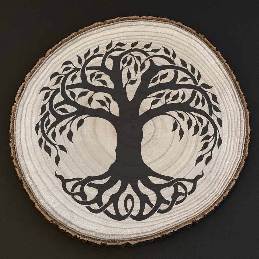 Beautiful Tree Of Life Laser Engraved Wood Slice