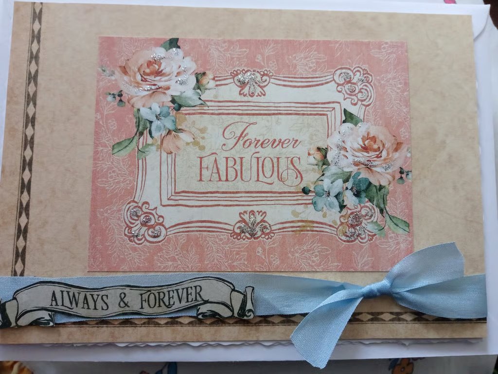 Pretty vintage-style Wedding card - Treasured Keepsake 