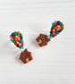 Rainbow Balloon and house dangle stud earrings - Image 3