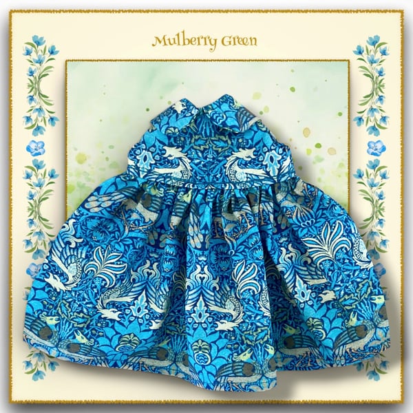 Kingfisher Blue William Morris Print Dress 