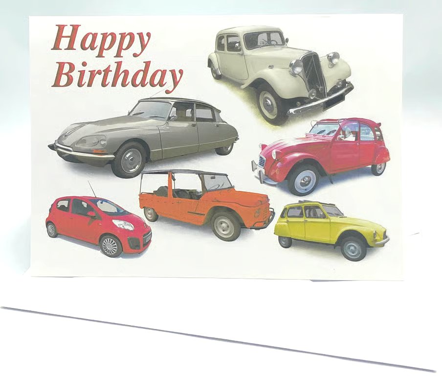 Citroen Classic French cars - Birthday, Anniversary, Retirement or Plain Card