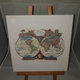 Vintage map canvas