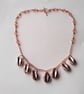 Rosegold Cowrie Shell & Rose Pink Crystal Chain Necklace 16 Inch - Image 7
