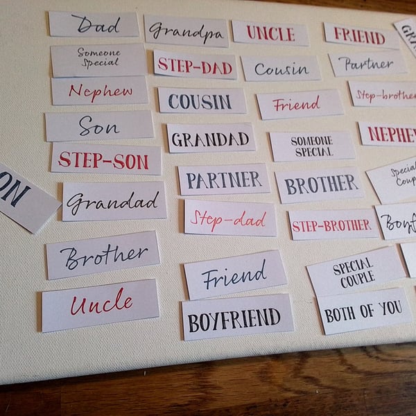 Family toppers for card making. Sentiments. Ref 414