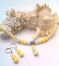 Yellow Glass Bead Necklace and Earrings, Gift Set, Yellow Necklace & Earrings - Image 8