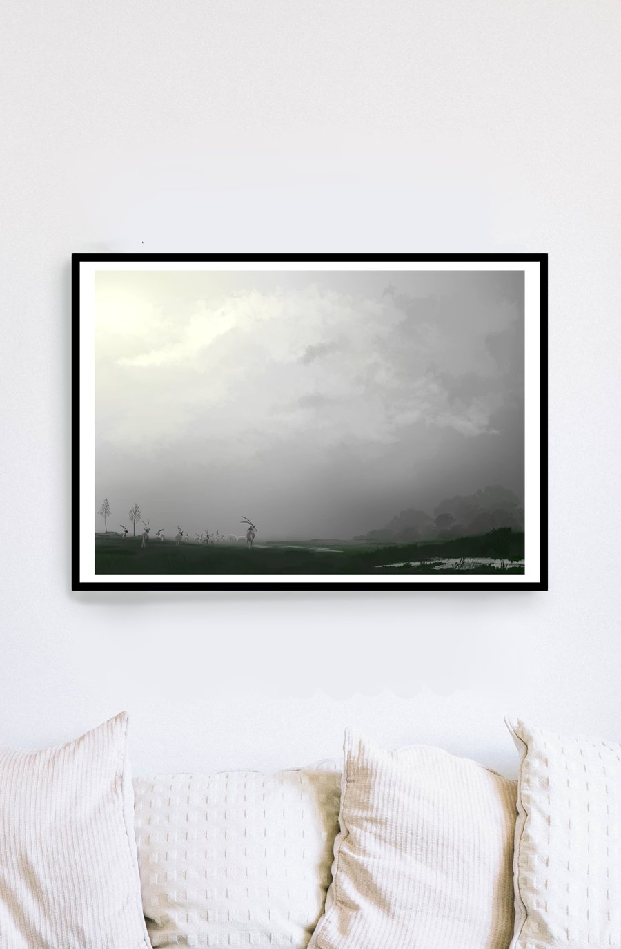 'Oryx in Fog' - A4 Art Print