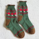 Autumn Toadstool Sock Knitting Pattern PDF. Socks 4ply Knitting.  PDF Pattern.