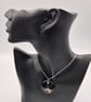 Capricorn Fused Glass Pendant with Real Platinum Lustre Symbol