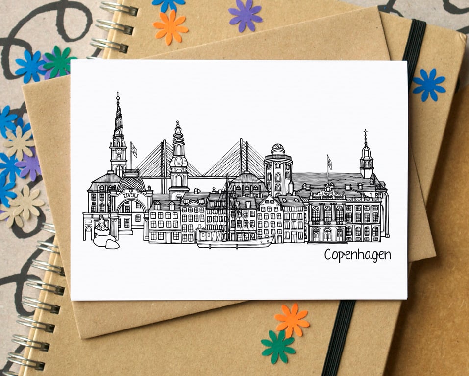 Copenhagen Skyline Greetings Card