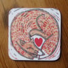 Red Fox Heart coaster