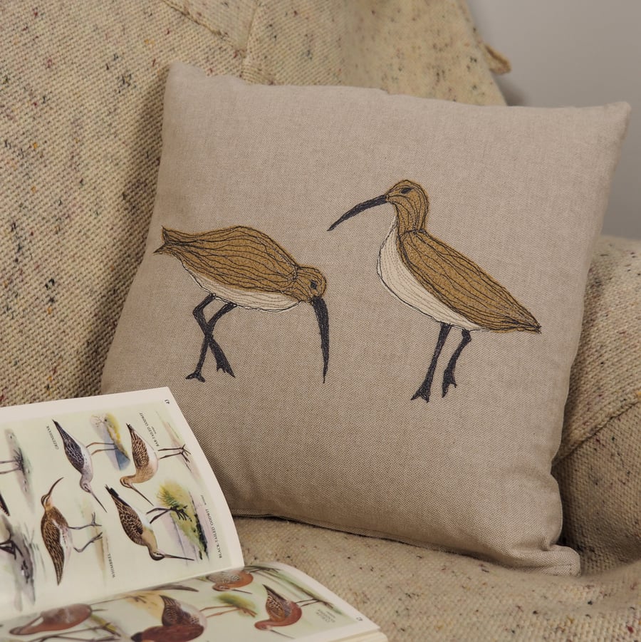 Cushion Curlew Handmade Nature Wildlife Seabird Coastal 