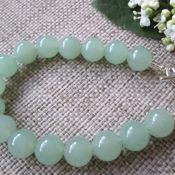 Quartzite Bracelet, Pale Green