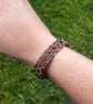 SALE - Diamond Wire Weave Copper Cuff with Red Beads - Image 4