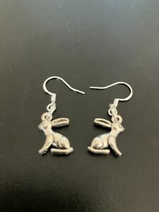 rabbit hare charm hook earrings